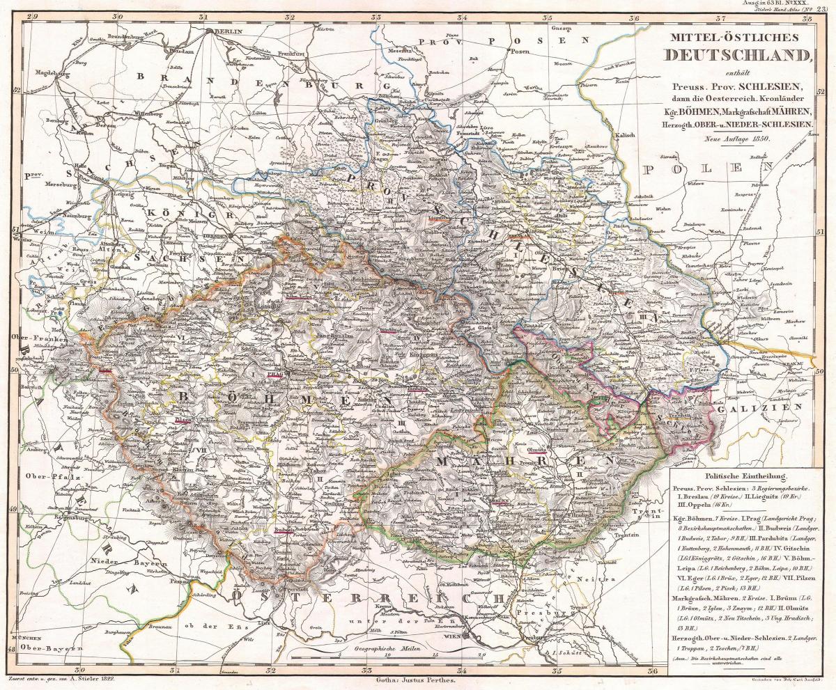 خريطة تاريخية لجمهورية التشيك (تشيكوسلوفاكيا)